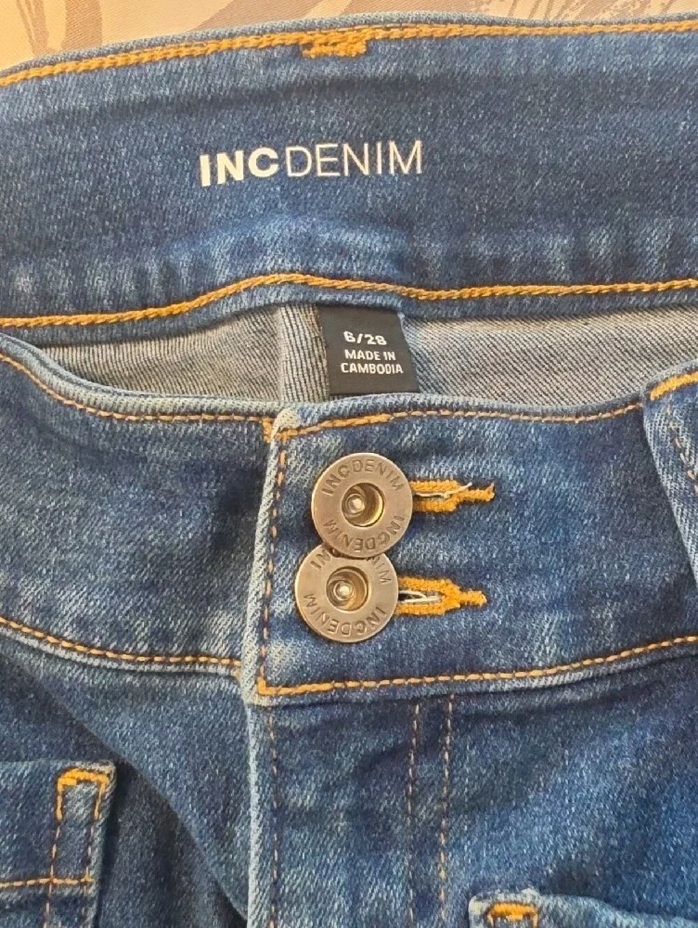 INC International Concepts Wide-Leg Jeans in Dark Blue Denim